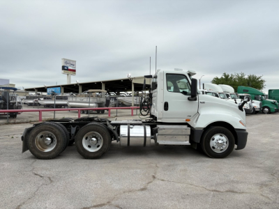 2019 International LT conventional daycab truck side profile showing cab, chassis, and dual rear axles. Visible text on listing: VIN 3HCDZTZR0KL369766, Stock B3113P, Category Conventional Daycab, Type Trucks, NewUsed Used.