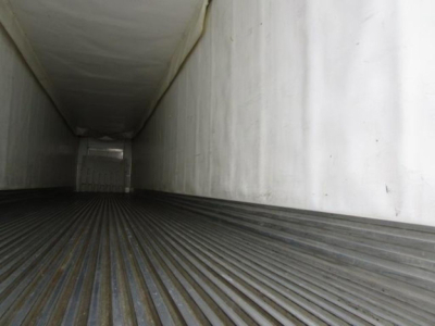 Interior of a 2019 Utility refrigerated trailer trailer floor with ribbed metal and walls; no visible labels or text inside.
