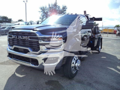 RAM 4500 Big Horn pickup truck in front view with chrome grille and dual rear wheels on a tow rig; stock number BIGHORN4500NGS, winch category, new stock.