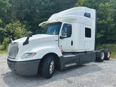 2024 International LT625 tractor shown in side view with sleeper cab and dual rear axles.
