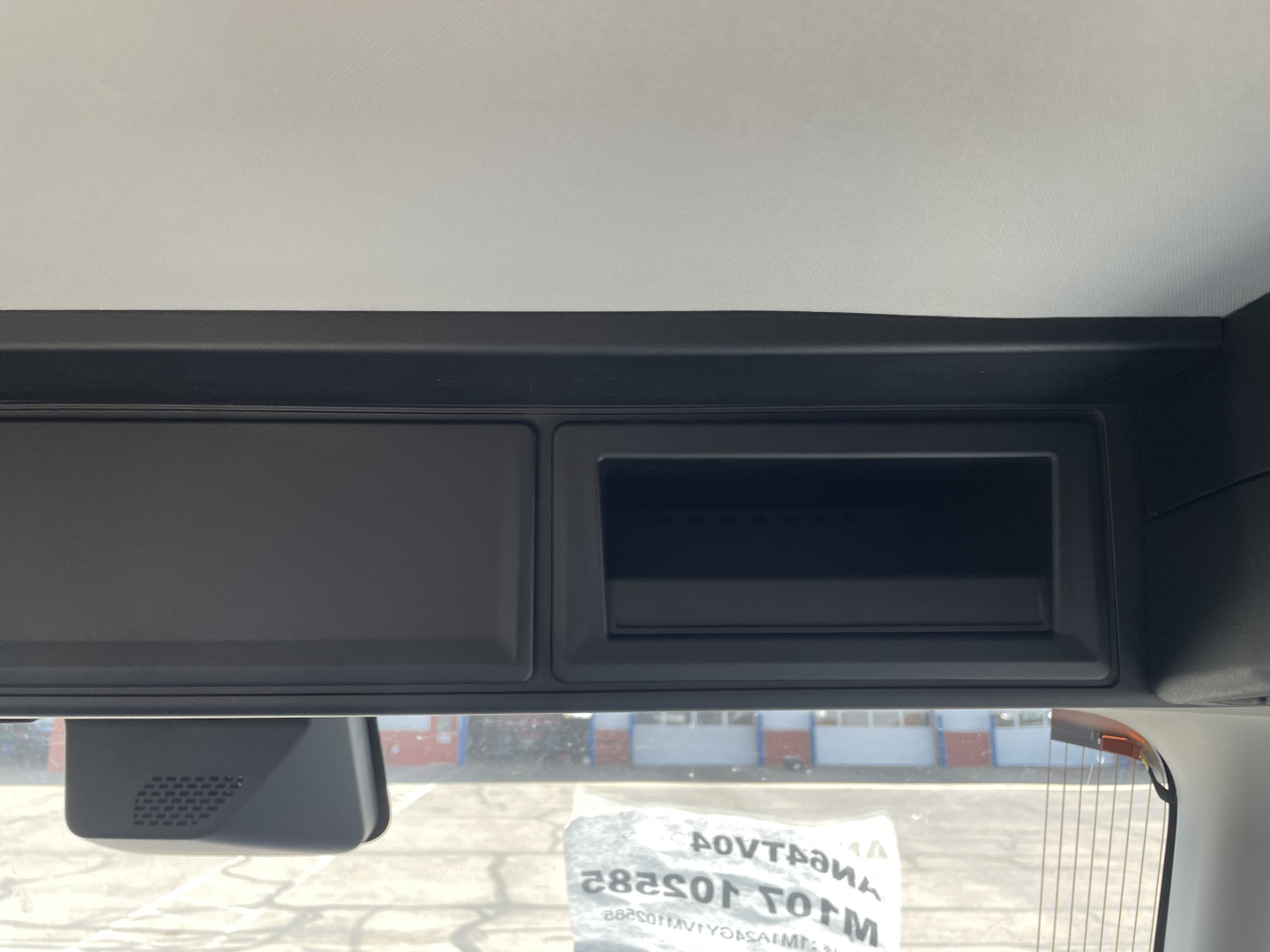 Mack AN64T convention daycab truck interior dash area with overhead compartments