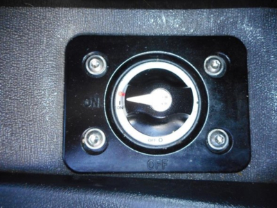 Truck dashboard switch showing ignition switch with ON/OFF positions