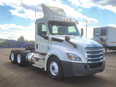2019 Freightliner Cascadia126 truck cab and chassis showing front grille text not legible