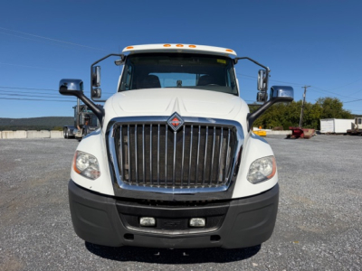 International LT Series truck front view showing grille, headlights, and bumper.
