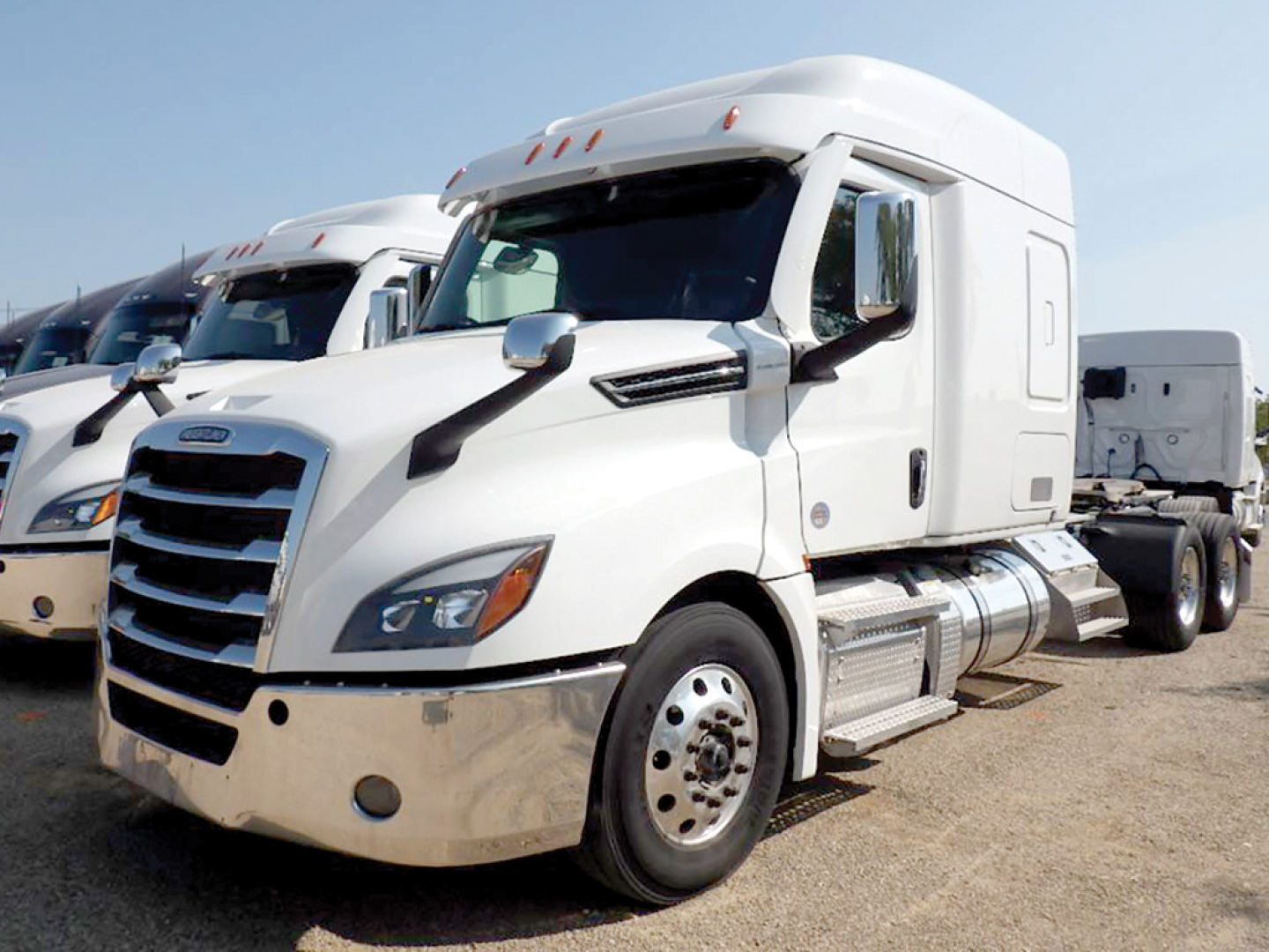 Freightliner Cascadia126 tractor truck in service showing front grille and cab exterior.