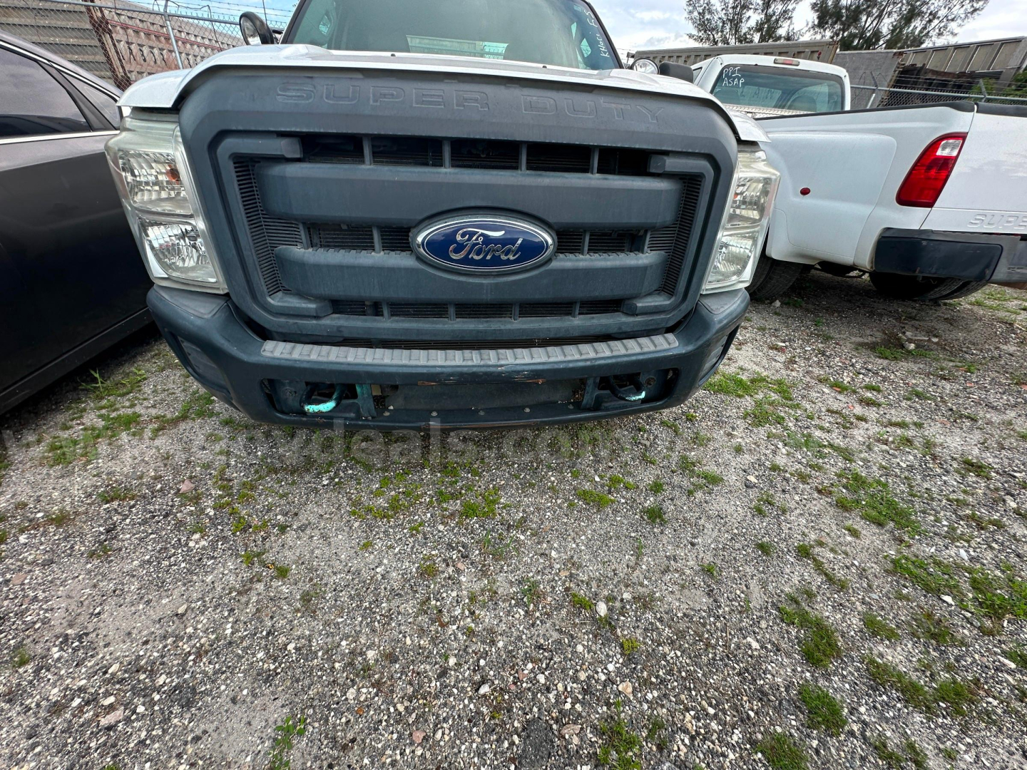 Ford F-350 front view showing grille and bumper with Ford emblem in center.