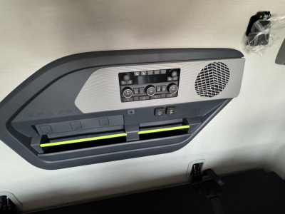 Volvo VNL64T860 interior door panel showing control panel and storage pockets