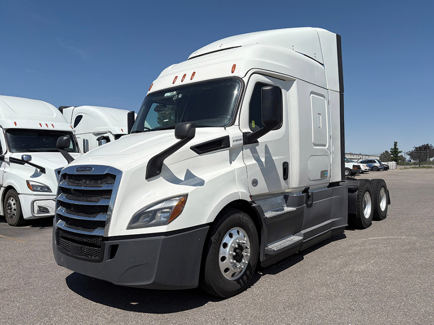 Freightliner Cascadia125? condo truck cab in service showing cab exterior and front grille