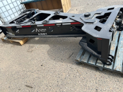 Aluminum Delta Alpha Alpha Alpha ASB1 spreader bar frame showing 'ALPHA ASB1' branding and structural components with cutouts and linkage.
