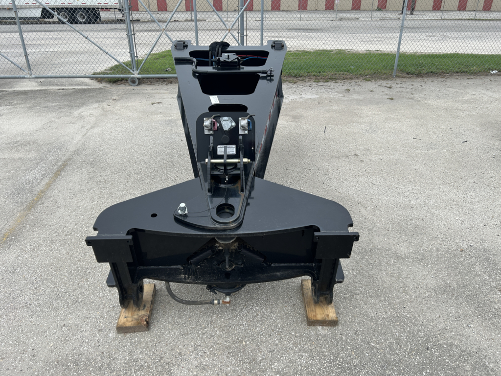 Load King SB141/2-43 trailer hitch drawbar and coupler assembly with front view showing hitch plate and support feet.