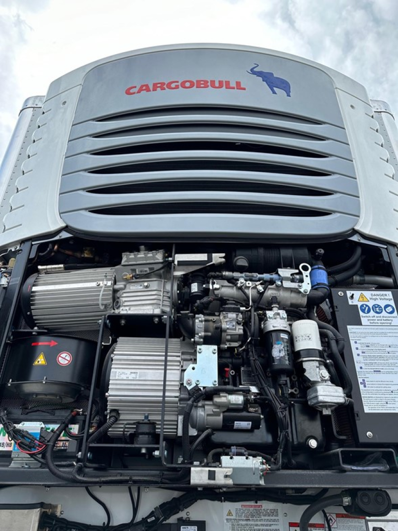 Cargobull 625 Hybrid utility cargo trailer engine bay with visible components and branding.