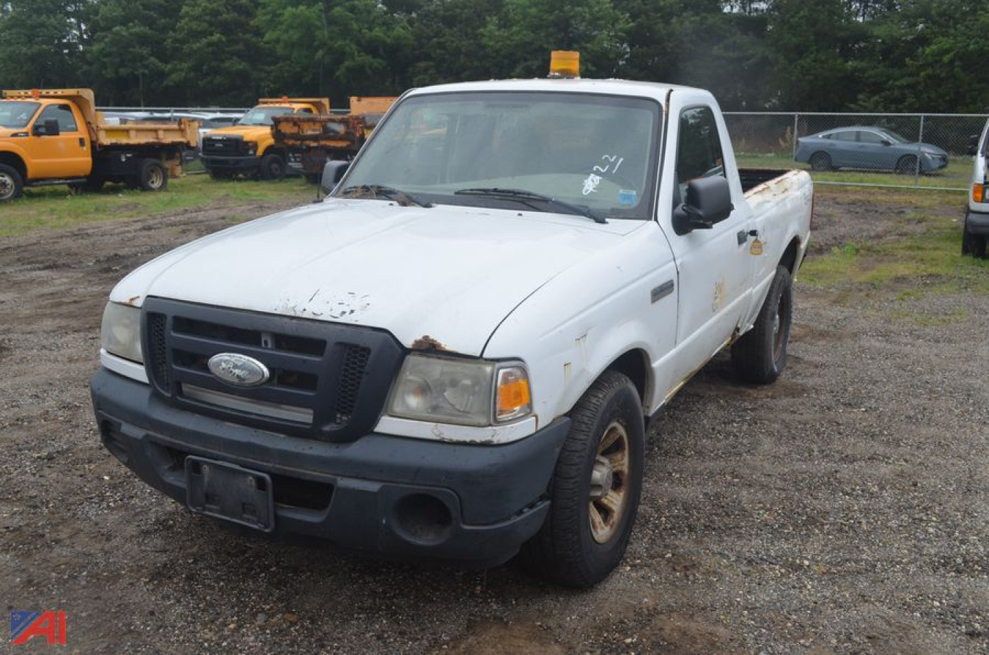 Ford Ranger pickup truck 2008 white 2-door note on windshield used 4x4 in salvage lot