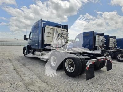 Kenworth T680 truck chassis and sleeper cab viewed from rear-left, dual rear axles, no trailer attached.