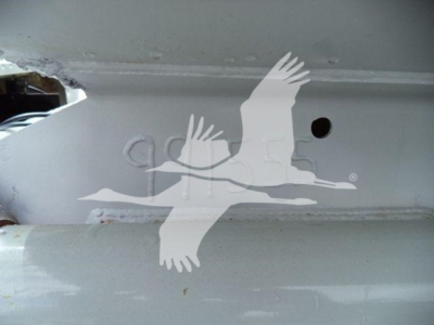 Image shows a metal truck frame with a watermark of birds overlay; no visible text or model-specific labels in view.