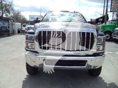 Front view of a 2023 International CV truck with chrome grille and bumper, LICENSE plate area not visible, VIN and stock number not shown on the image.