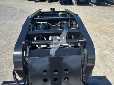 Fontaine Renegade N20 lowboy trailer chassis view showing hydraulic components and frame.