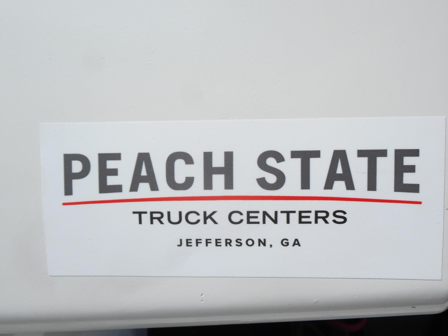 Sticker on vehicle showing Peach State Truck Centers, Jefferson, GA
