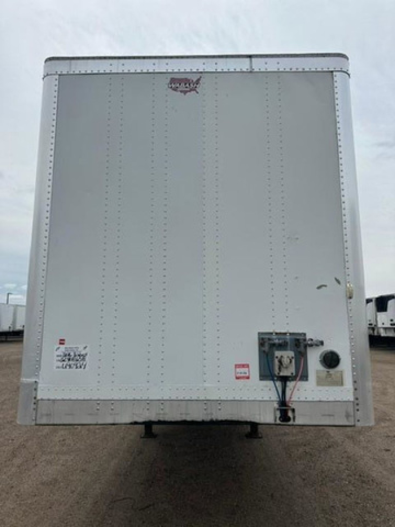 Rear view of a white 2016 Wabash van trailer showing rear doors with latches and electrical box; stock number U90924 not visible in image.