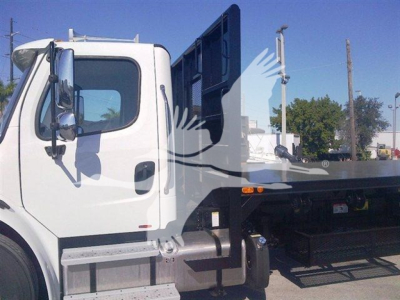Flatbed truck cab and bed showing New 2026 Advanced Fabricators 20 FT with stock number 20FB96