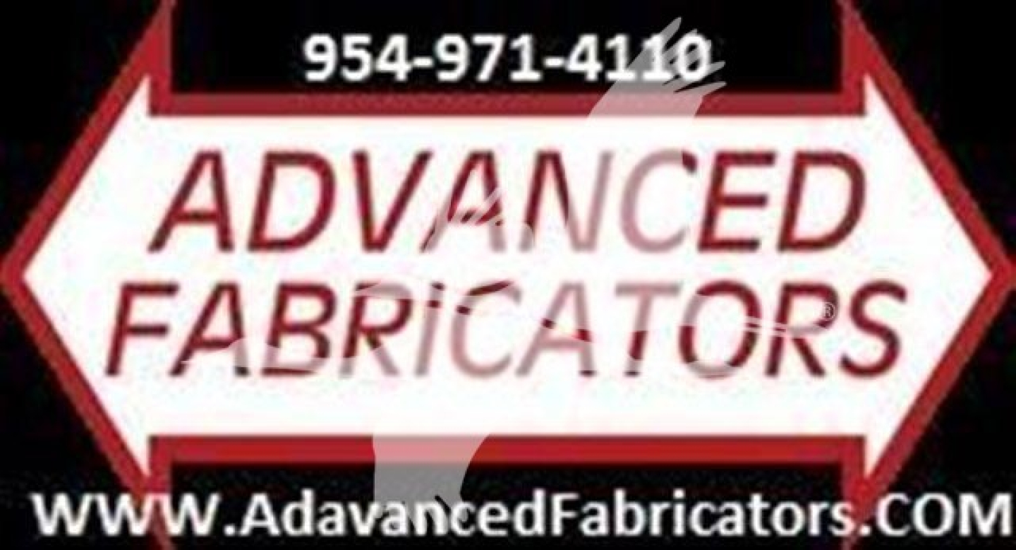 14 ft dump truck listing image with contact number 954-971-4110 and Advanced Fabricators logo; text 'ADVANCED FABRICATORS' and website www.AdvancedFabricatorS.com.