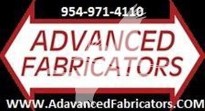 14 ft dump truck listing image with contact number 954-971-4110 and Advanced Fabricators logo; text 'ADVANCED FABRICATORS' and website www.AdvancedFabricatorS.com.
