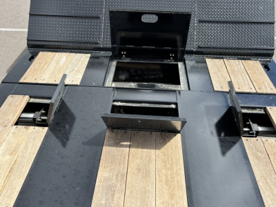 HDGC-E 48' lowboy trailer deck with dual drop extendable mechanism and wooden deck sections