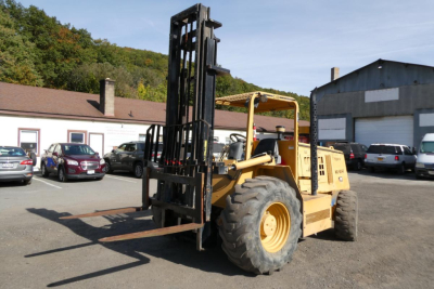 Used 2018 Master Craft C08-17166 forklift in outdoor lot showing front forklift mast and forks with large rear tires.