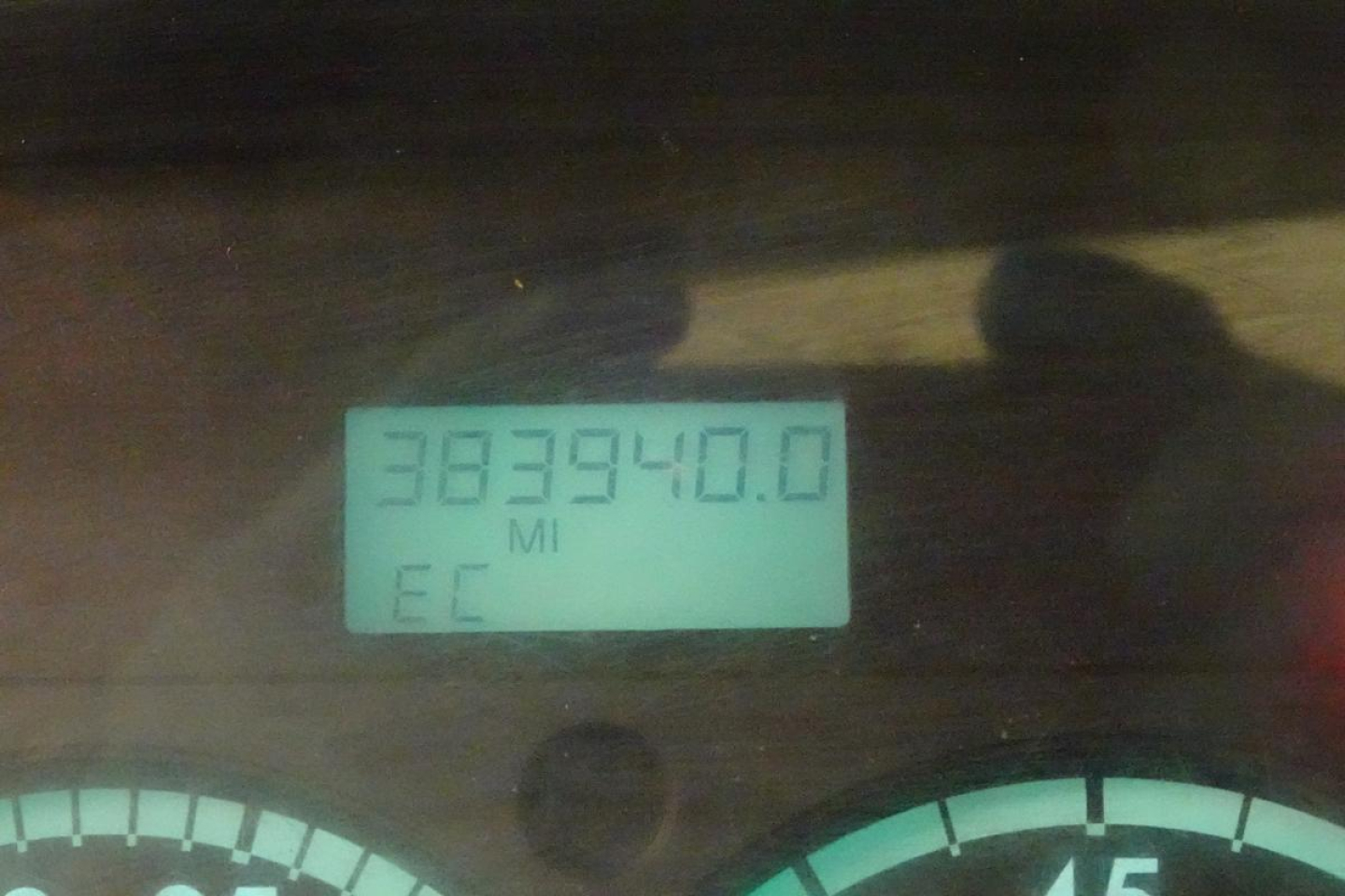 Instrument cluster display showing mileage 383940.0 and EC on the left side.