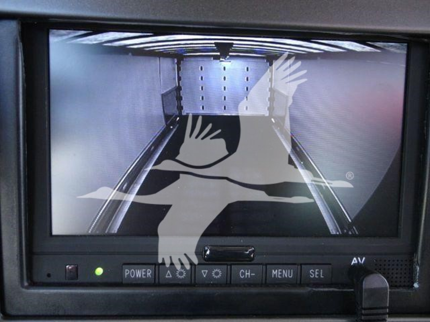 MD6 rollback truck interior display showing rear camera view and controls