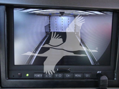 MD6 rollback truck interior display showing rear camera view and controls