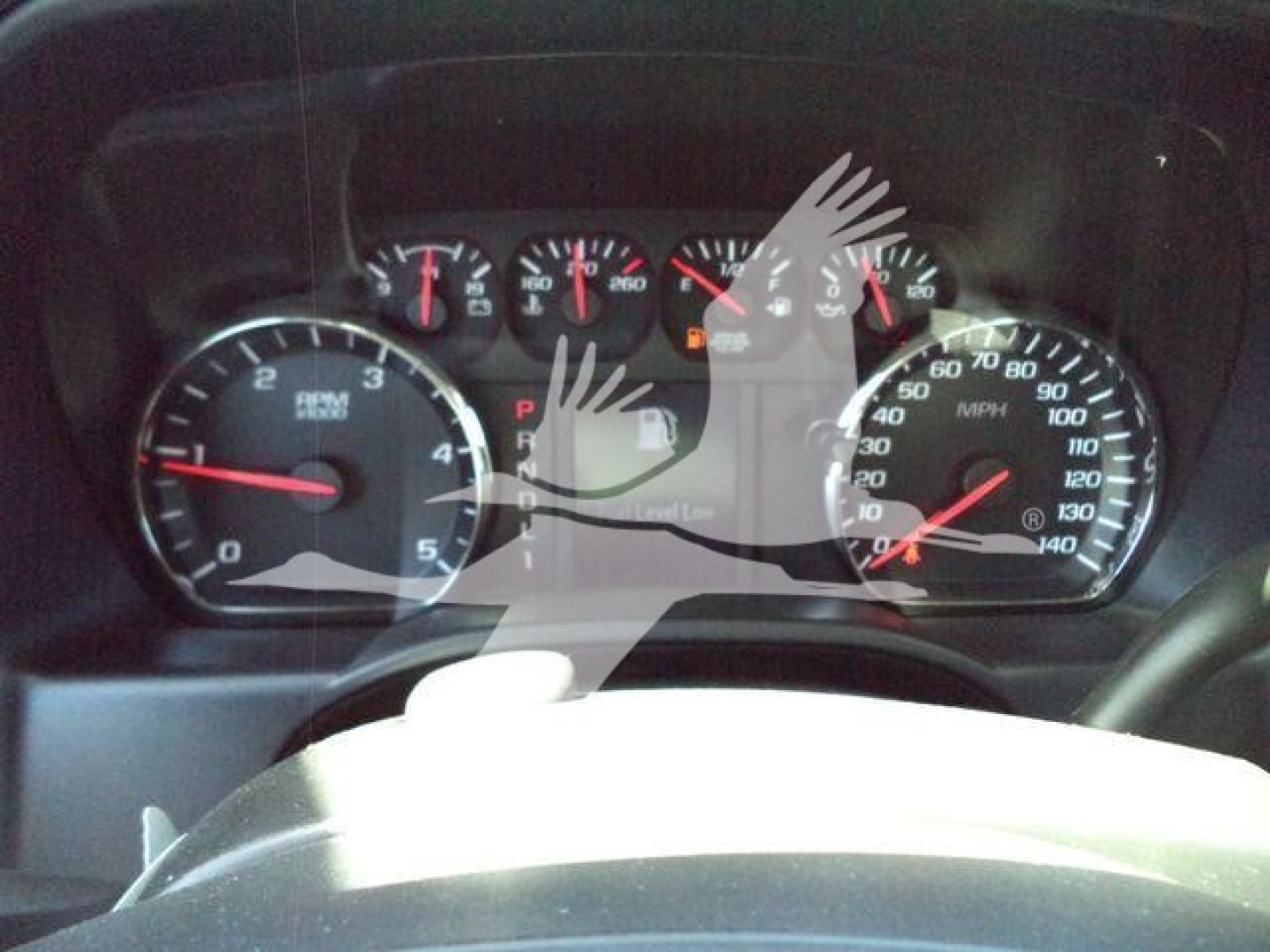 Dashboard view of a 2023 Chevrolet Silverado 6500HD showing instrument cluster with speedometer, tachometer, and gauges.