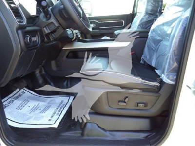Ram 5500 interior driver seat area with power seat controls and steering wheel visible