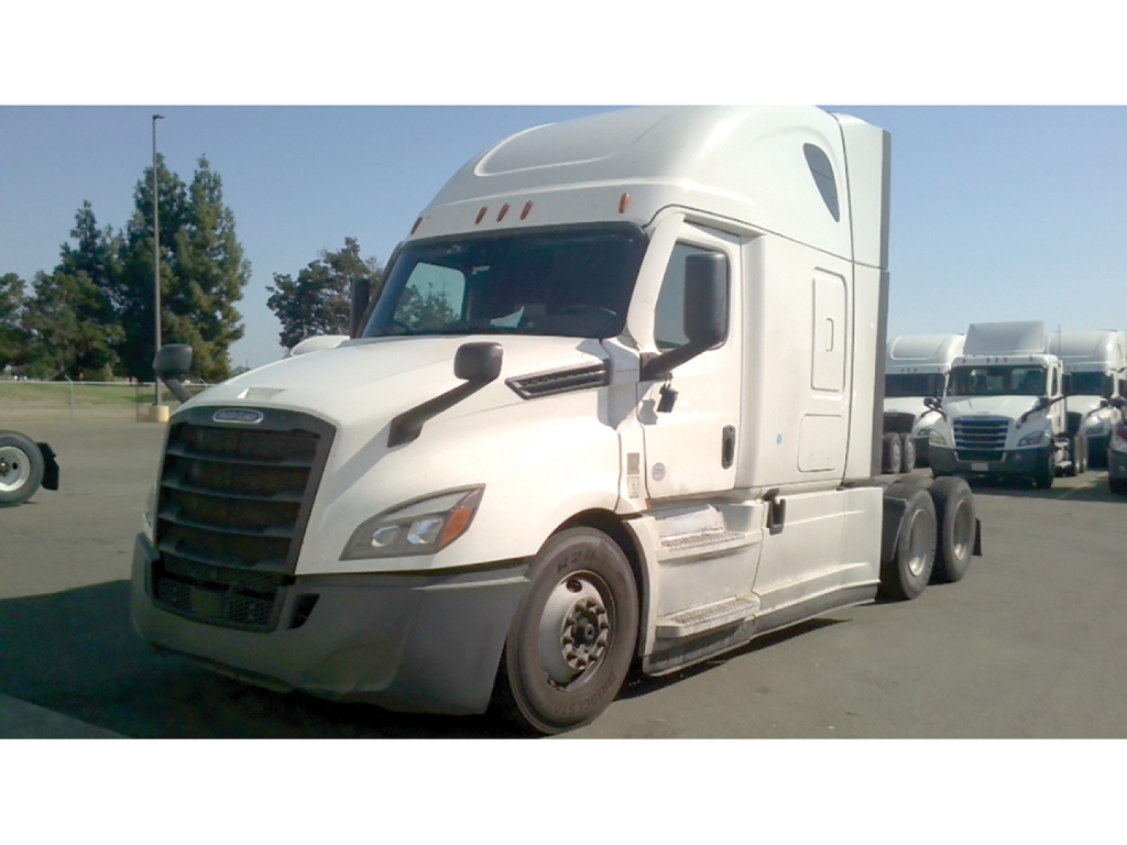  Freightliner Cascadia126 tractor with sleeper cab, side view showing cab and front wheel; no legible labels or fluid reservoirs visible.