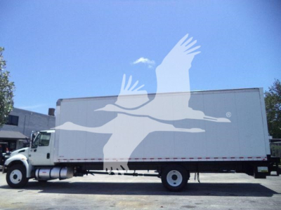 Box truck side view of 2019 International Durastar 4300 with stock number T33961FM.
