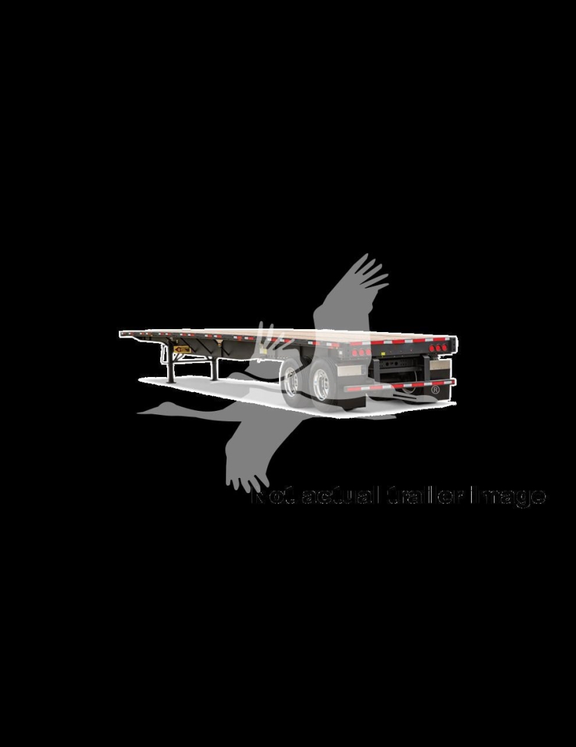 Trailer showing flatbed with rear dual wheels and black chassis; generic image with watermark overlay and no legible text.