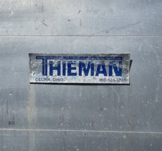 Thieman label on metal surface showing Thieman branding and Celina Ohio contact info.