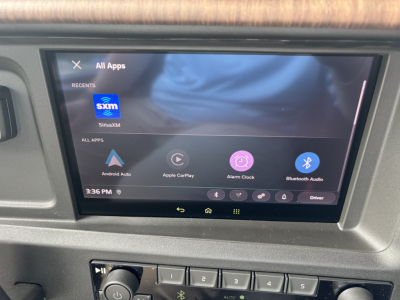 Volvo VNL64T860 engine bay showing dashboard touchscreen unit