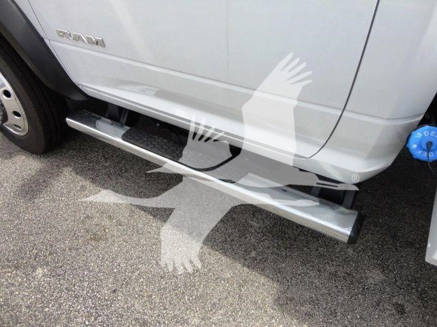 Ram 4500 SLT truck side with running boards and steps visible.