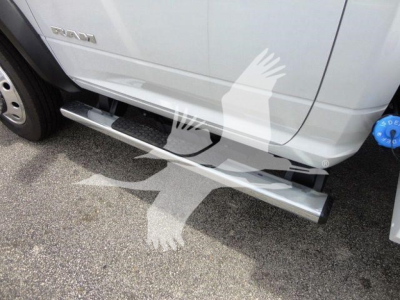 Ram 4500 SLT truck side with running boards and steps visible.