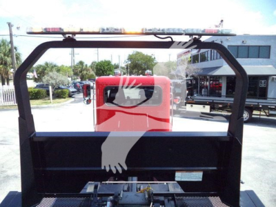 Peterbilt 337 rollback truck rear view with cab and equipment rack, stock number T21864