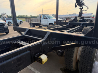Mack CV713 chassis/frame view showing hitch and component attachments