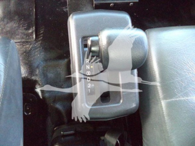 Gear selector panel showing PRND21 gear positions in the cab of a 2019 Hino 338 truck