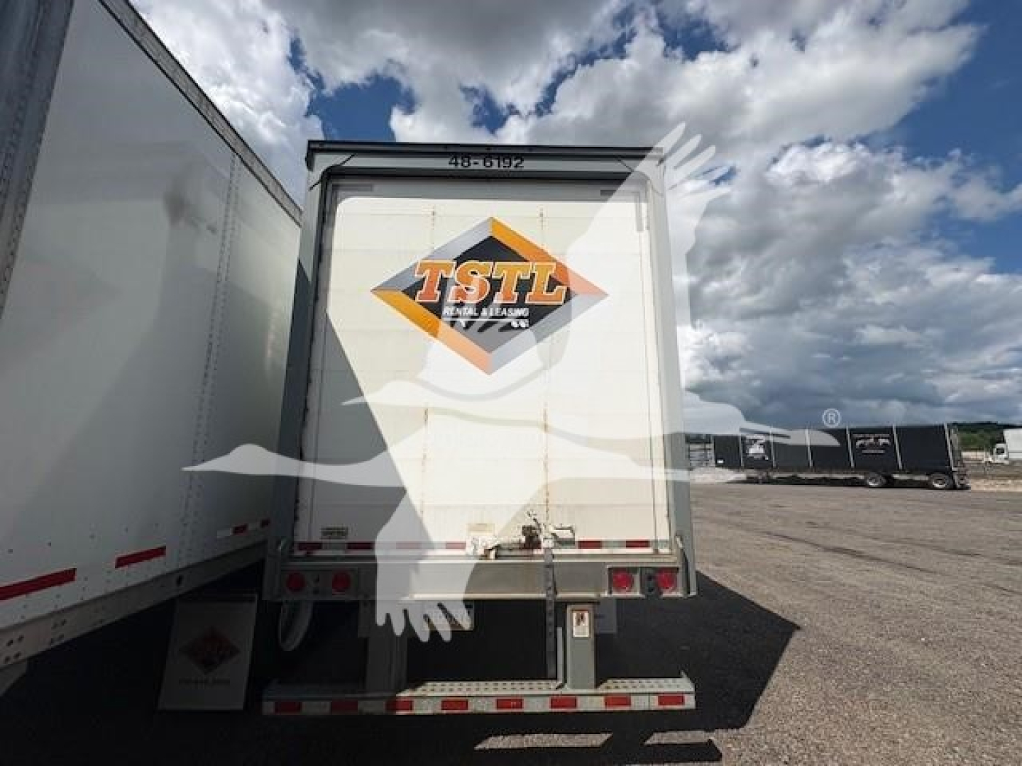 Great Dane 2020 dry van trailer rear view with TSTL logo on doors and license plate area.