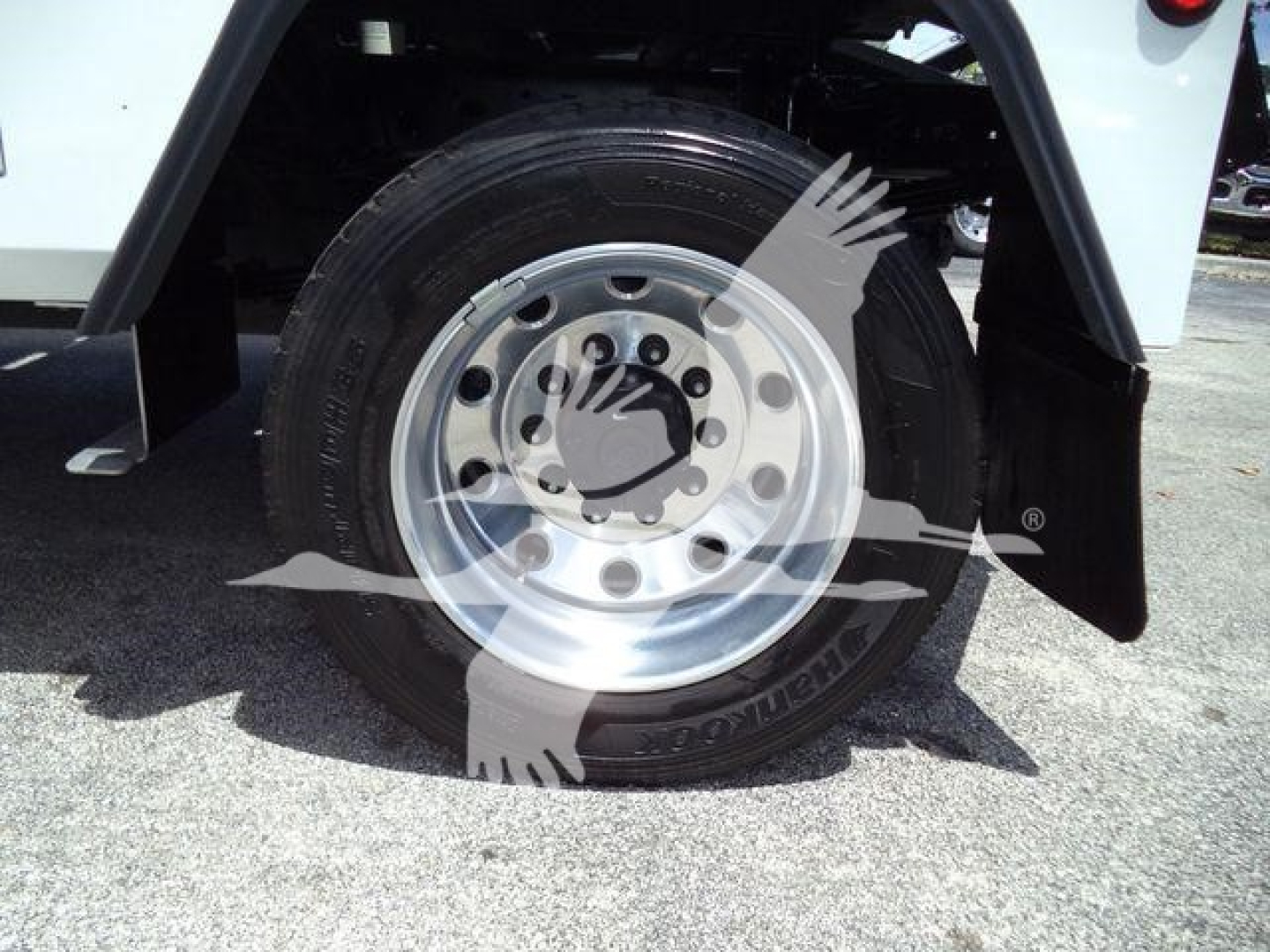 Ram 4500 wheel and tire assembly showing steel rim and tire tread.