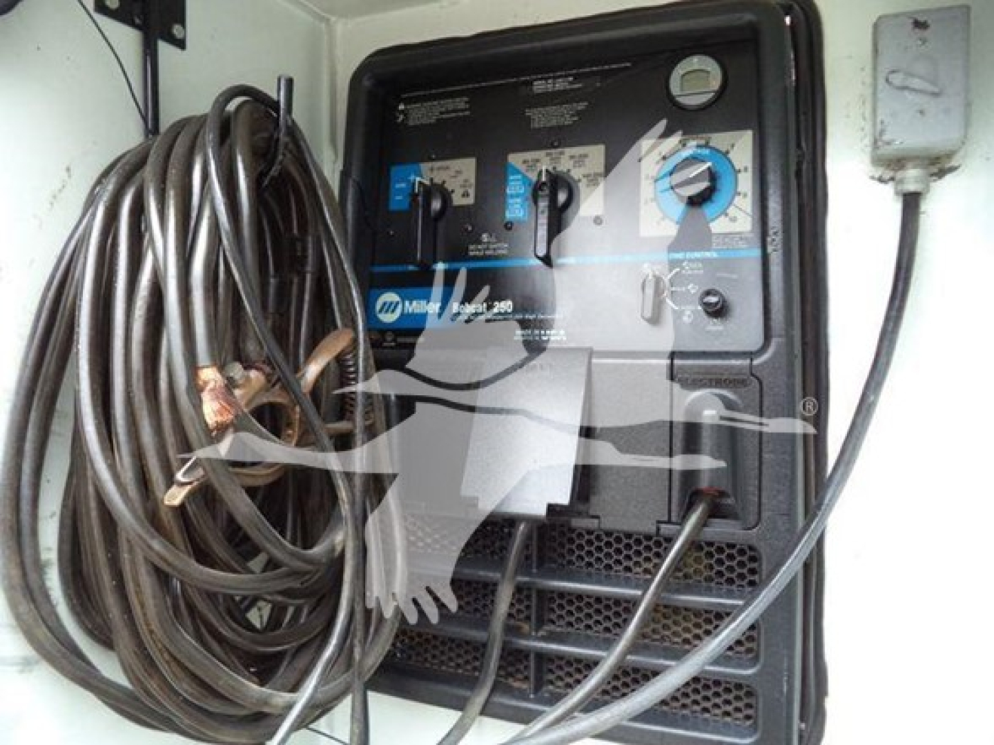 Kenworth T270 service truck image showing generator/inverter panel with cables coiled and control dials.