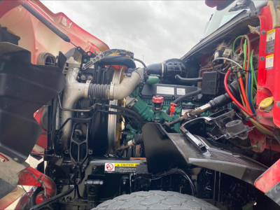Volvo VHD84F200 truck engine bay showing diesel engine and surrounding components