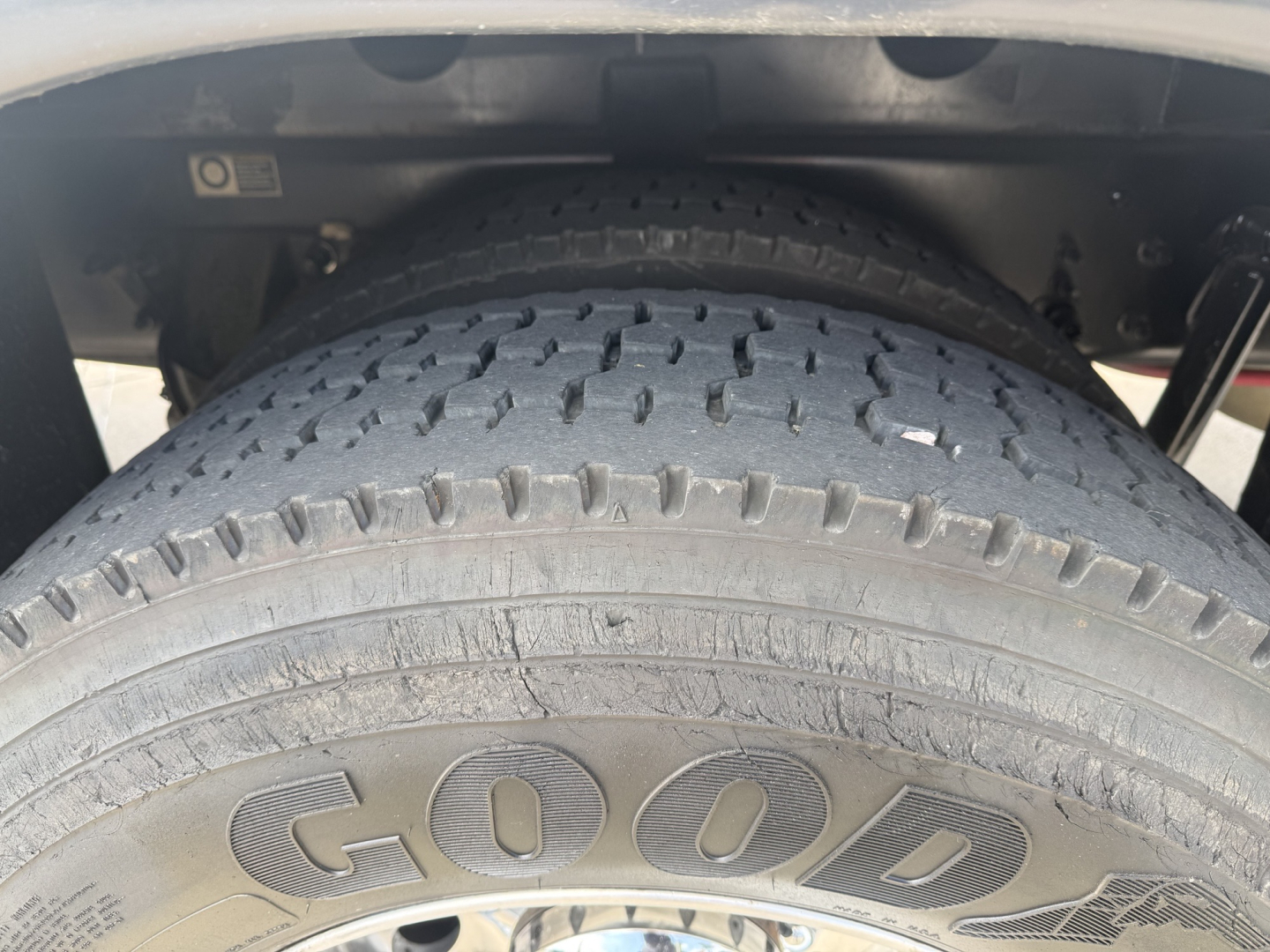 Rear view of a 2020 Kenworth T270 wheel/tire assembly with Goodyear Goodyear tire branding visible.