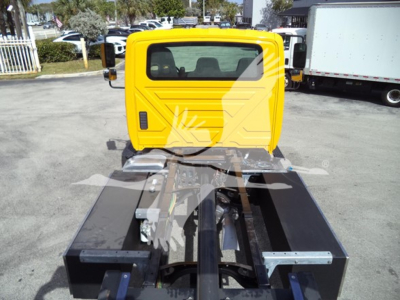 2019 International Durastar 4300 rollback truck cab rear view showing chassis and hydraulic system