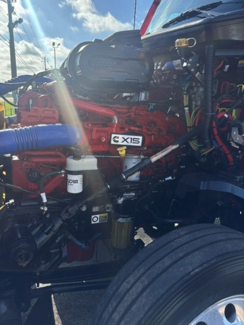 Kenworth T680 engine bay showing Cummins X15 label