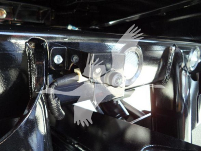 Ram 5500 rollback truck interior showing mounting bracket and wiring near dash area.
